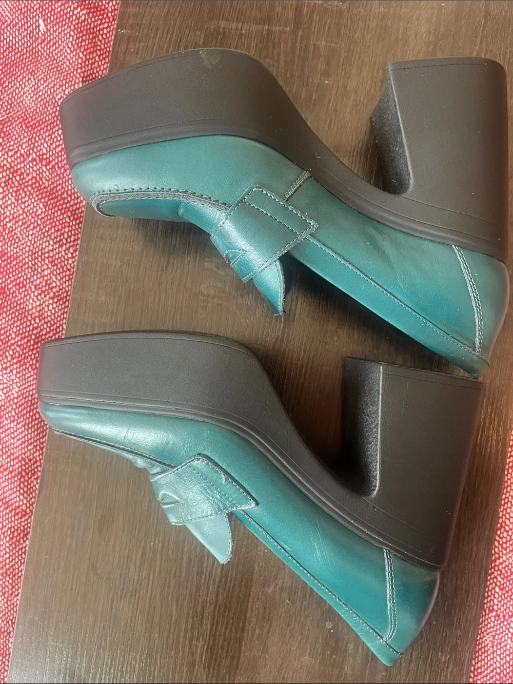 Free people teal platform heels size 8